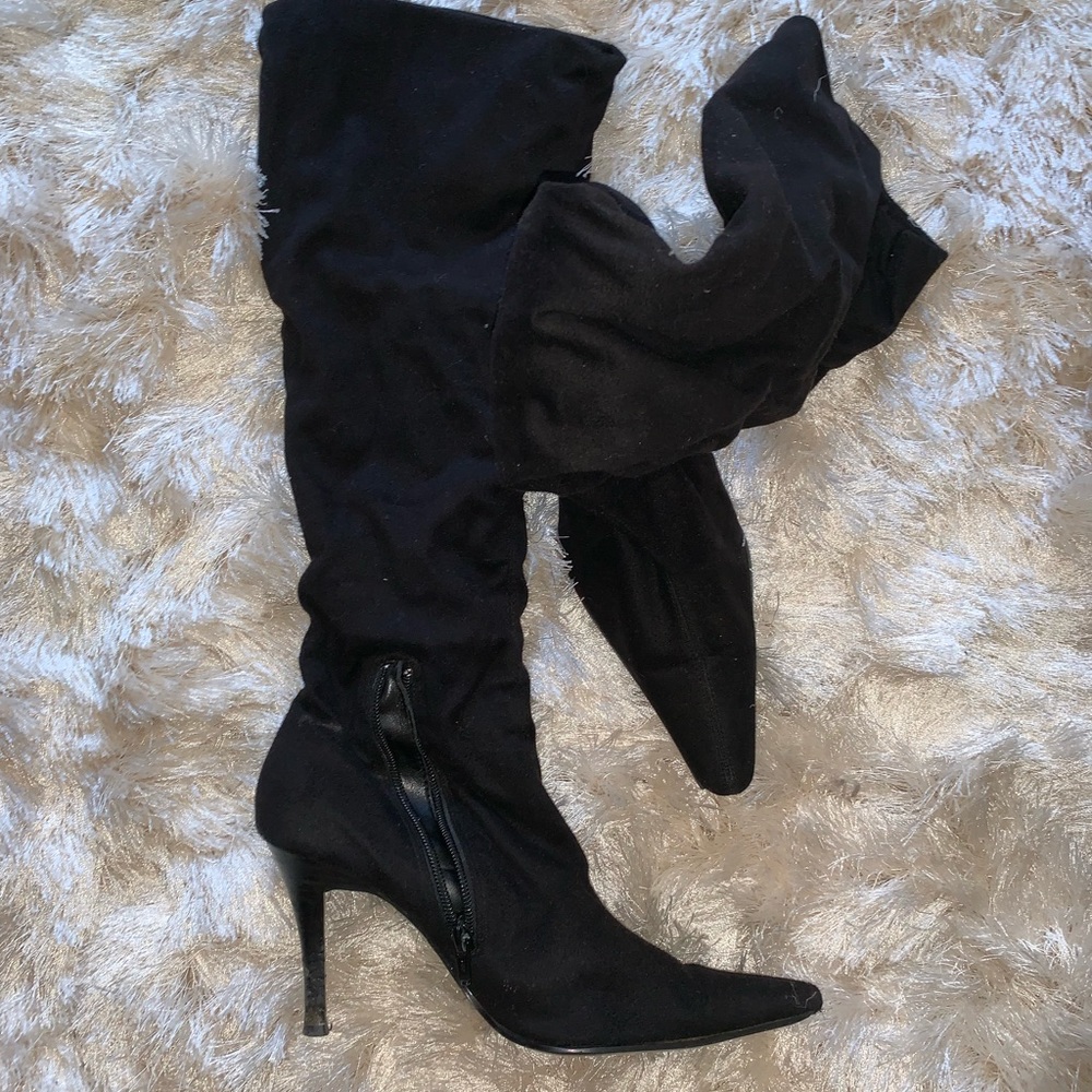 Suede black knee high boot size 7.5 Nordstrom